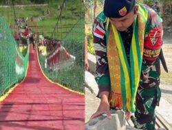 Peletakan Batu Pertama Simbolik Pembangunan Ulang Jembatan Gantung Naga Karimata di Kaki Gunung Mutis yang Sempat Viral di Mulai