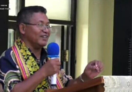 Foto: Wakil Bupati TTU Terpilih Kamilus Elu, saat Menyampaikan Pidatonya. (Jho Aban)