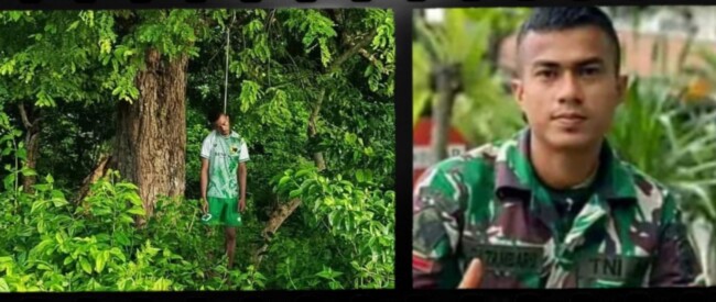 Foto: Anggota TNI Yang Ditemukan Tewas Gantung Diri. (Jho Aban)